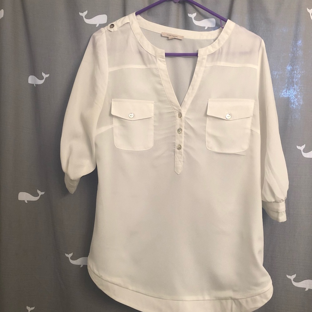 41 Hawthorne Filbert 3/4 Popover Blouse